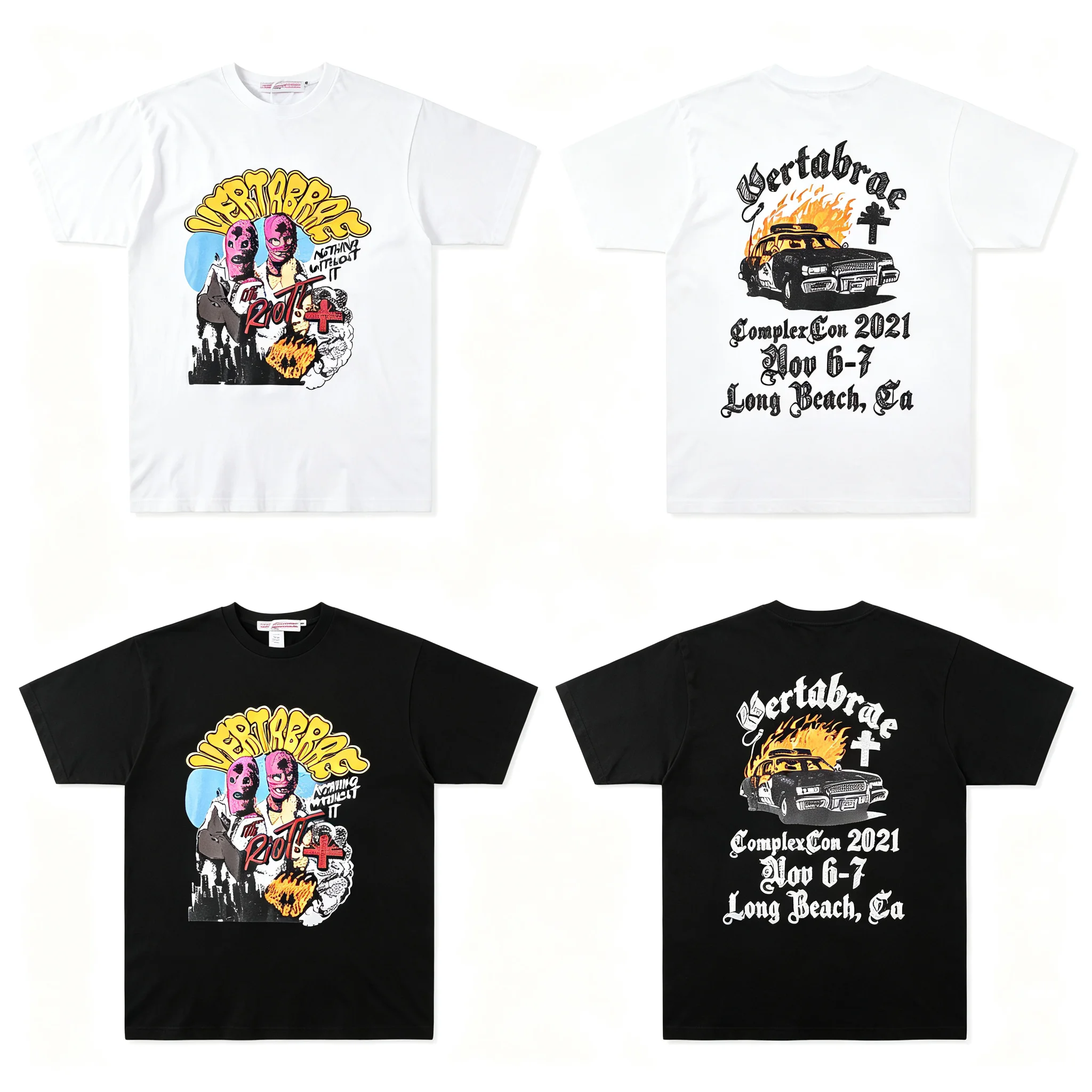 Vertabrae European and American Fashion Creative Print pure cotton Short T-shirt for both men and women