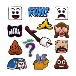 1 Pcs Original The Riddler PVC Shoe Charms Decorations Upper Accessories Fun Cat Shit Monkey Banana Peel Shapes Clogs Clip Pins