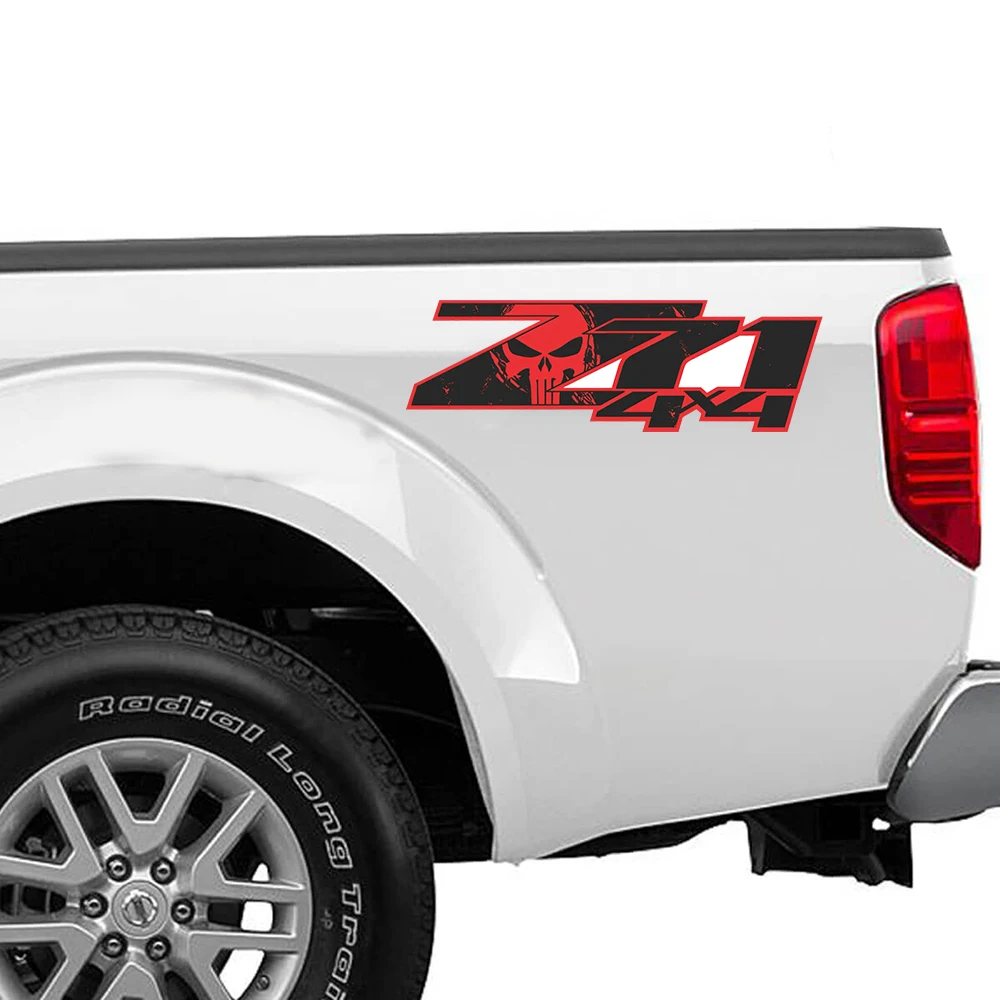 modern Z71 4x4 Off Road car sticker Decals for Chevy Silverado, Punisher Edition Premium Series RED