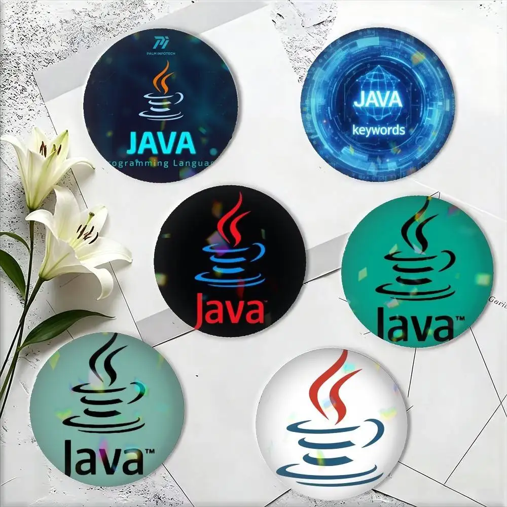 Programming Languages Java-A 25 32 44 58 75mm Badges Personalized Round Brooches Pins Accessory Gift