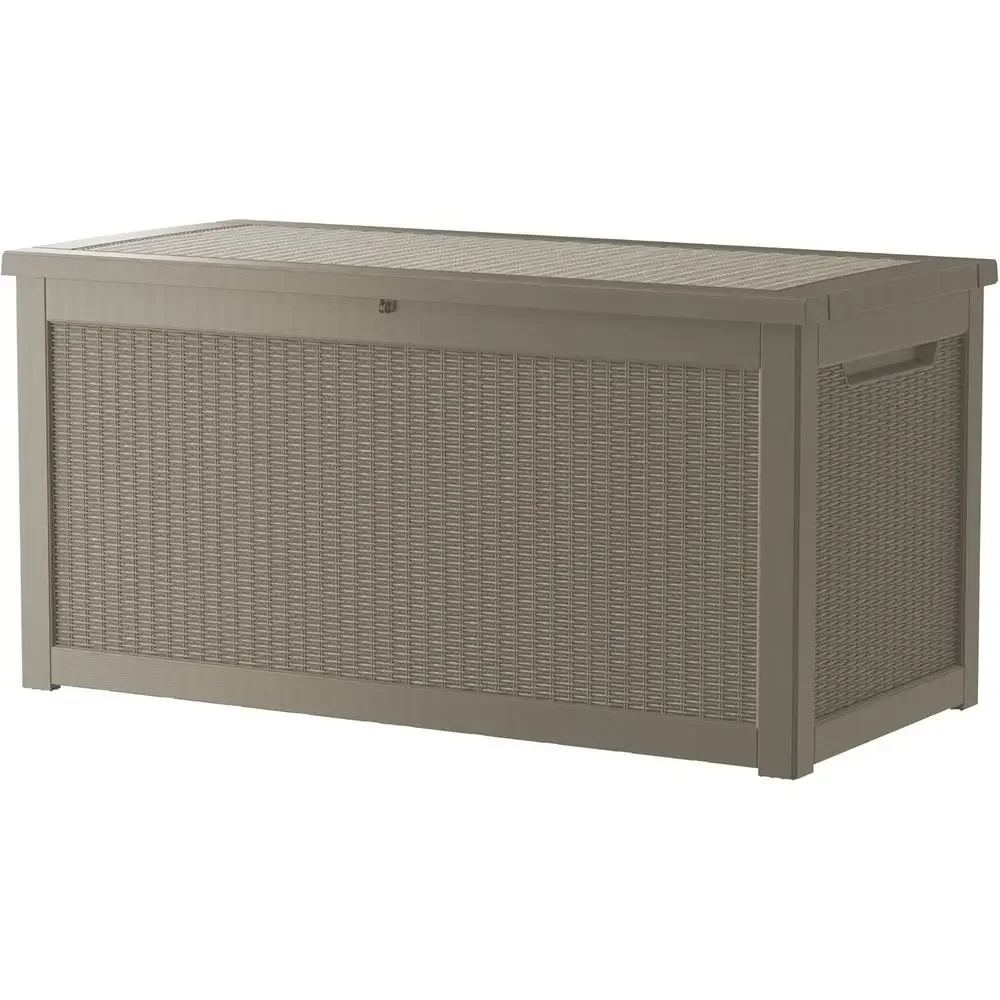 Outdoor Storage Box Waterproo, 320 Gallon Lockable Resin Deck Box Large, Patio Storage Bin or Pool Accories Cushion urniture, Ga