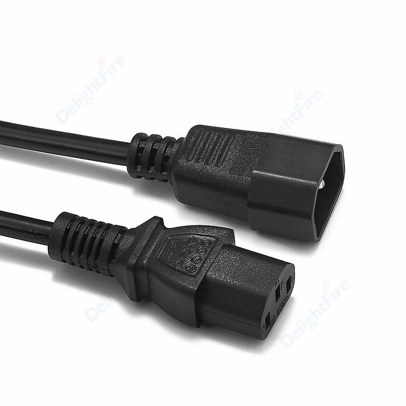 AC Power Cable 1m IEC320 C13 Female to C14 Male 3*0.75mm² Power Extension Lead Cord For PC Computer Monitor PDU UPS TV Printer