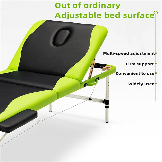 Portable Home Adjustable Height Body Slimming Beauty Folding Physiotherapy Wide Massage Bed Facial Table