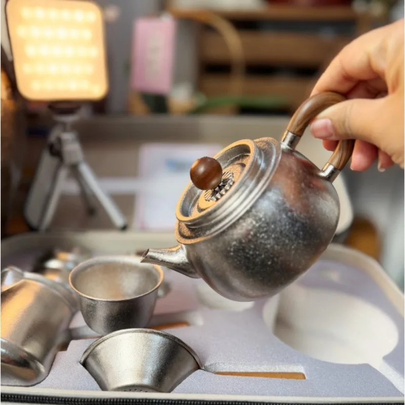 

Titanium Cup Pure Titanium Tea Set, Outdoor Camping Teacup Kung Fu Teacup