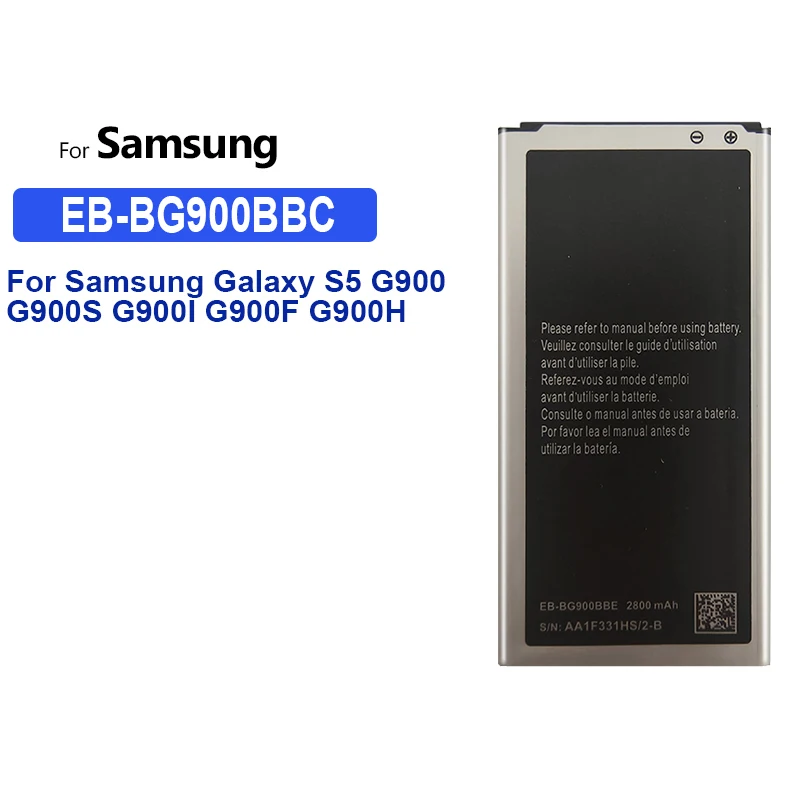 Replacement Battery For Samsung Galaxy S5 SM G900 G900S G900I G900F G900H 2800Mah EB-BG900BBE