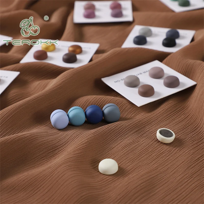 4Pcs Macaroon Color Matte Magnet Hijab Pins Magnetic Brooch Women Headscarf Shawl Strong Magnetic Button Clothing Accessories