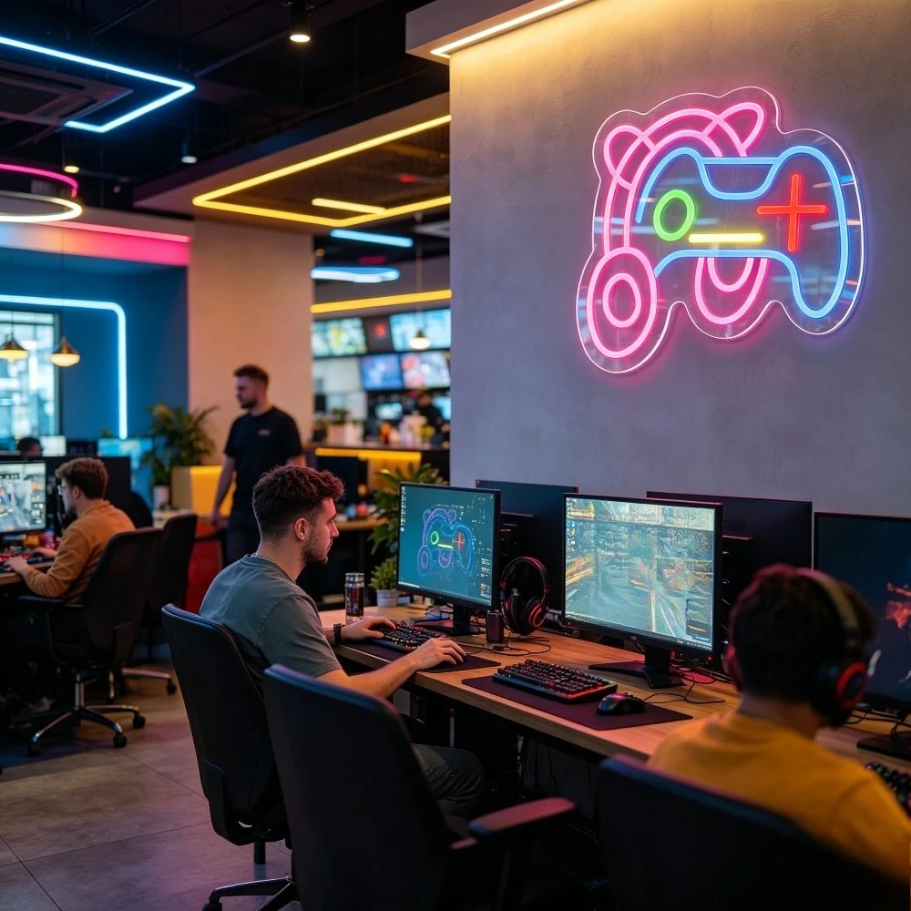 Gaming Neon Sign LED Wall Art - огляд і ціна Desk Setup Studio