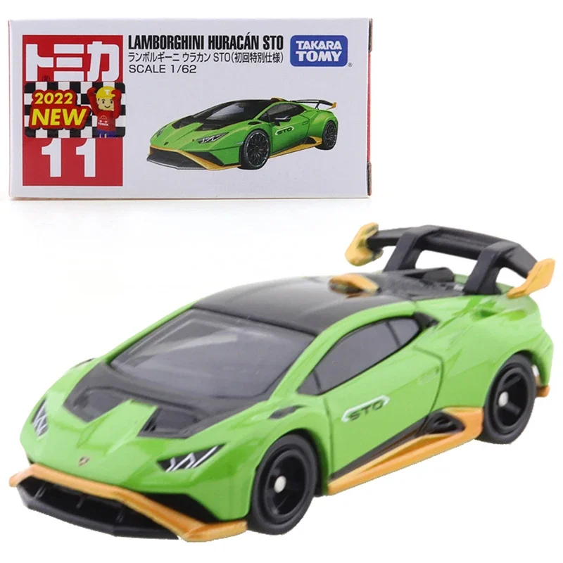 Takara Tomy Tomica No.11 Lamborghini Huracan STO (First Special Specification) 1/62 Car Model Simulation Toy Boy Toy Collection