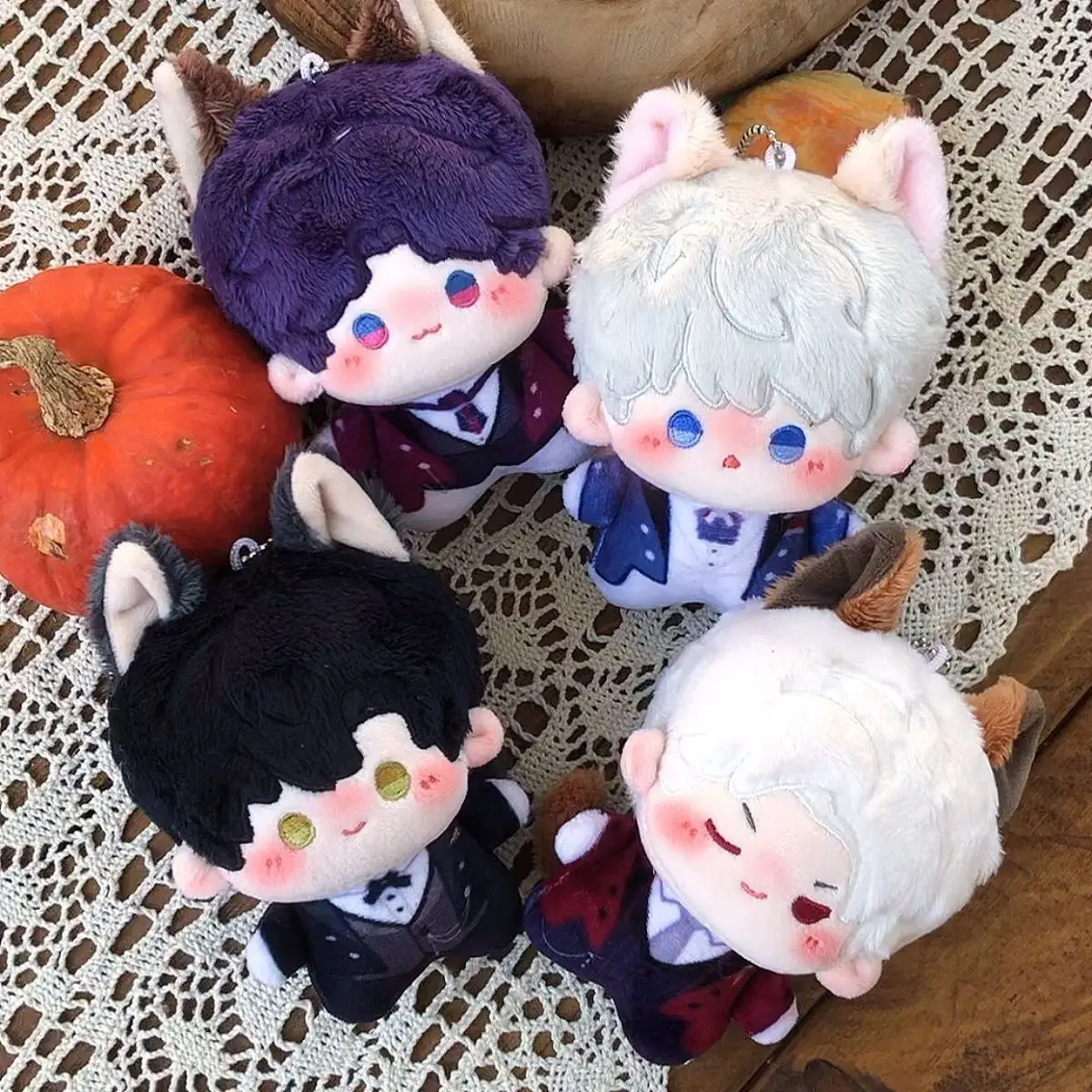 

Anime Love and Deepspace Sylus Xavier Zayne Rafayel Cute Cat Ear 10cm Cotton Doll Body Pendant Toys Dango Cosplay Gift
