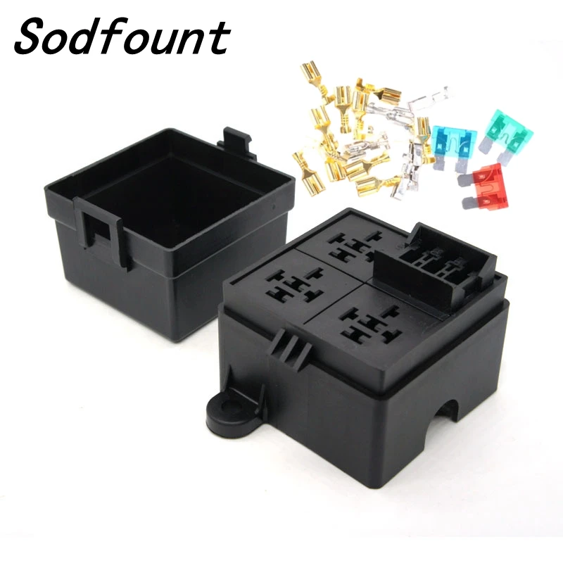 Soporte de fusible de 3 vías para coche y camión, circuito estándar ATO, soporte de relé de cuchilla de 12V 40A