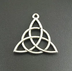 30pcs Silver Color Knot Triquetra Charms Pendant Metal Bracelet Necklace Jewelry Findings A313