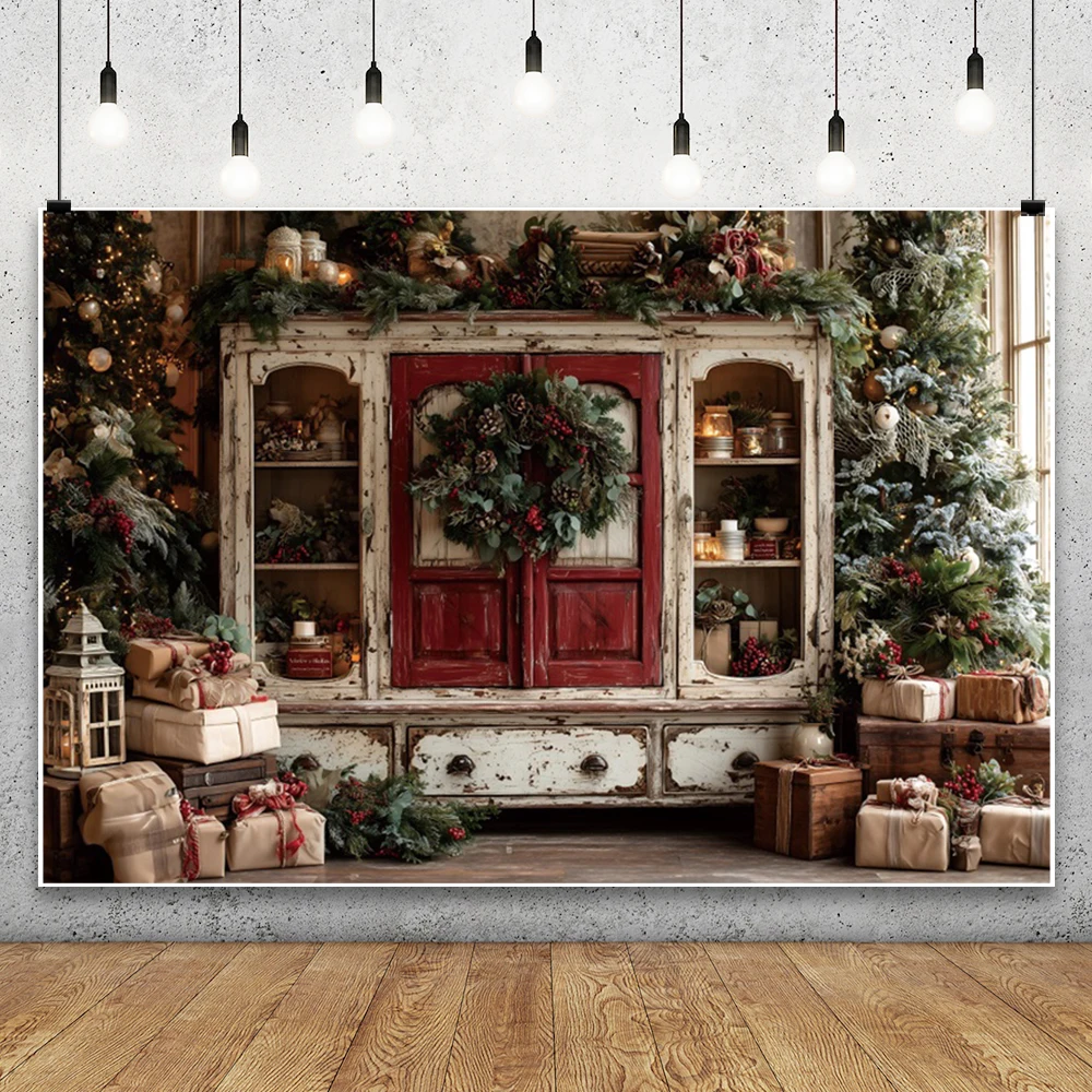 Christmas Photography Background Retro Home Closet Gifts Kids Family Xmas Party Portrait Decor Backdrop Wallpaper Photo Studio
