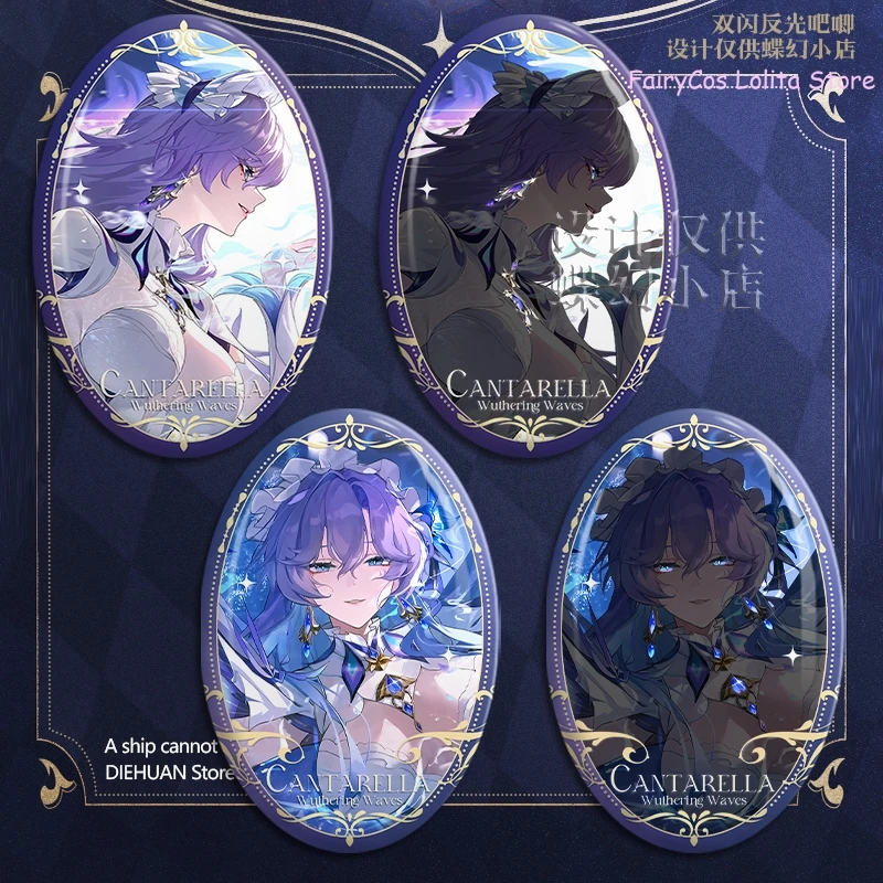 

Cantarella Badge Wuthering Waves Itabag Pendant Game Cartoon Reflective Brushed Silver Onion Brooch Bedge Accessories