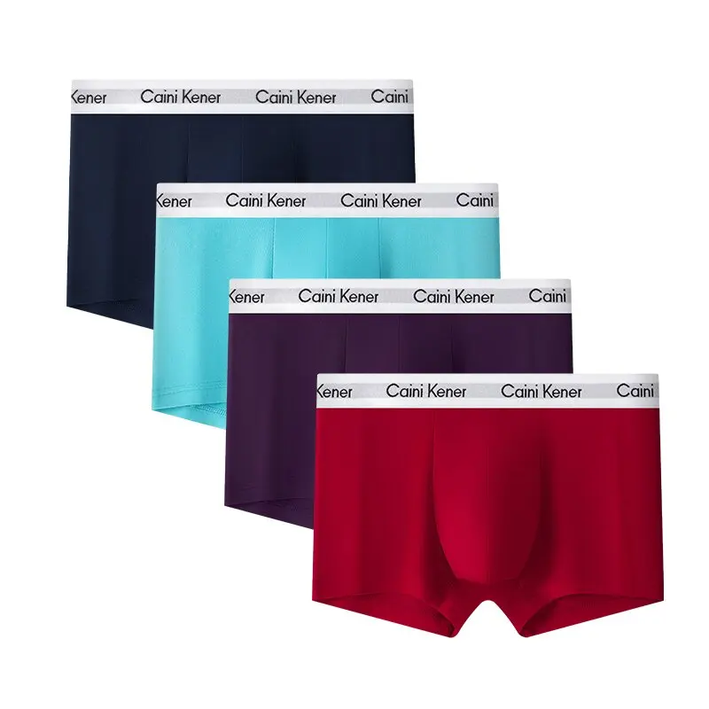 4Pcs/Fashion Men\'s Brand Underwear New Solid Color Breathable Boxer Mens Panties Comfortable Men\'s Confident Boxer Shorts L-3XL