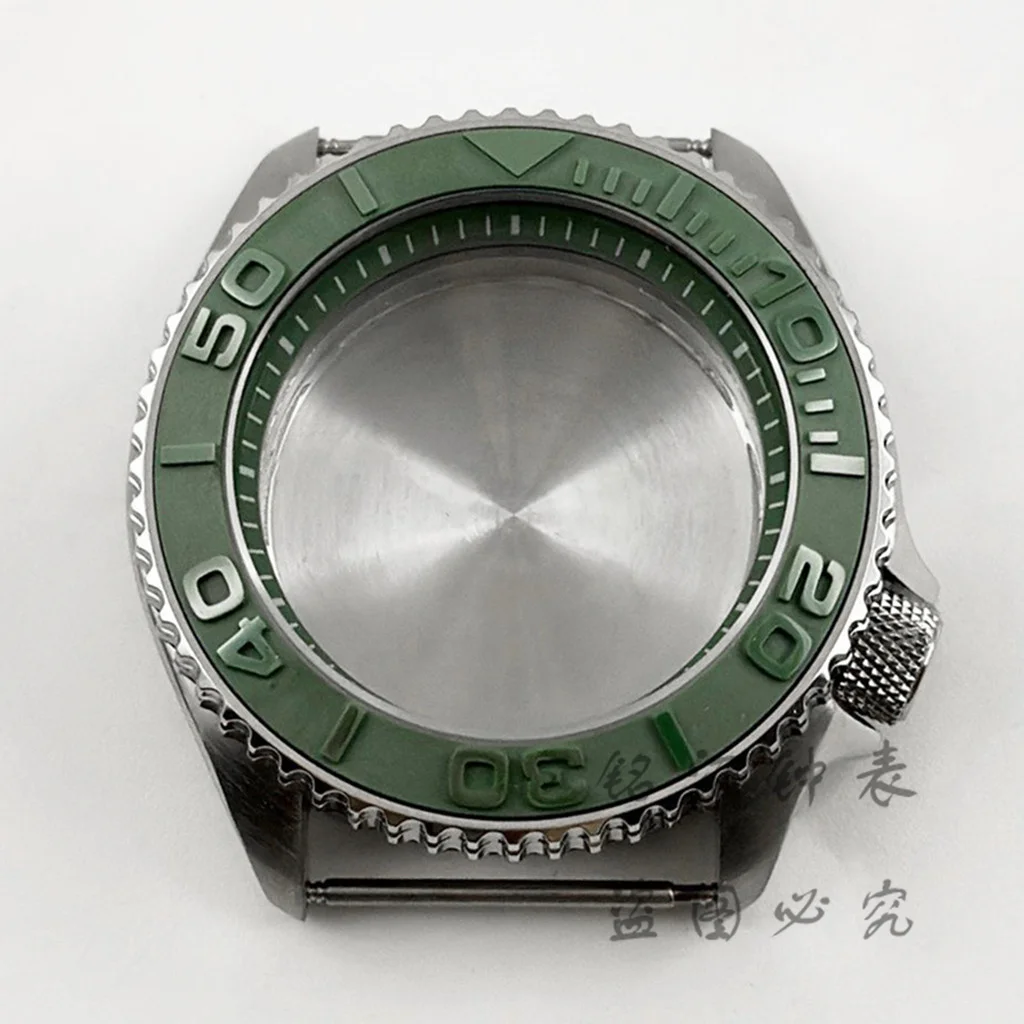 Green Ring 42mm Watch Case With Sloping Bezel For NH34 NH35 NH36 NH38 NH70 Movement 28.5mm Dial Mods 007 009 Case