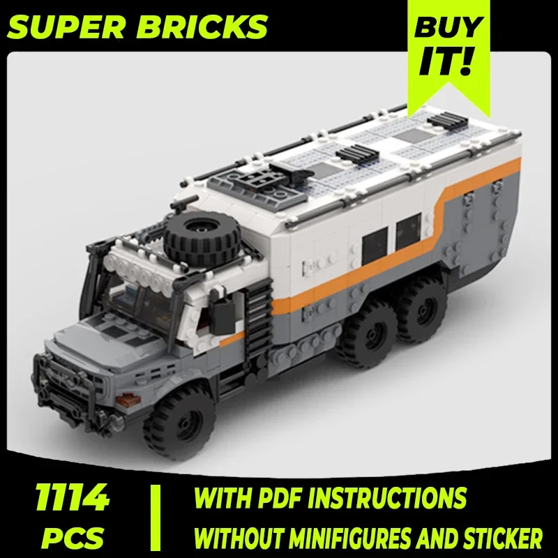 Modelo de vehículo militar Moc, ladrillos de construcción, tecnología Camper V10 clásica, bloques modulares, regalos, juguetes de Navidad, conjuntos de bricolaje, montaje