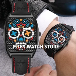 Unusual Skull Watch Dragon Dial Clock Quartz Wristwatch Black Watches High Quality Reloj Hip Hop Man Hombre Relogio Masculino