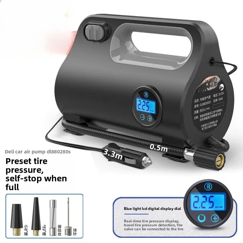 

Digital Display Preset Car Air Pump Pump Pump, Automatic Charging and Stopping, Car Bicycle Ball