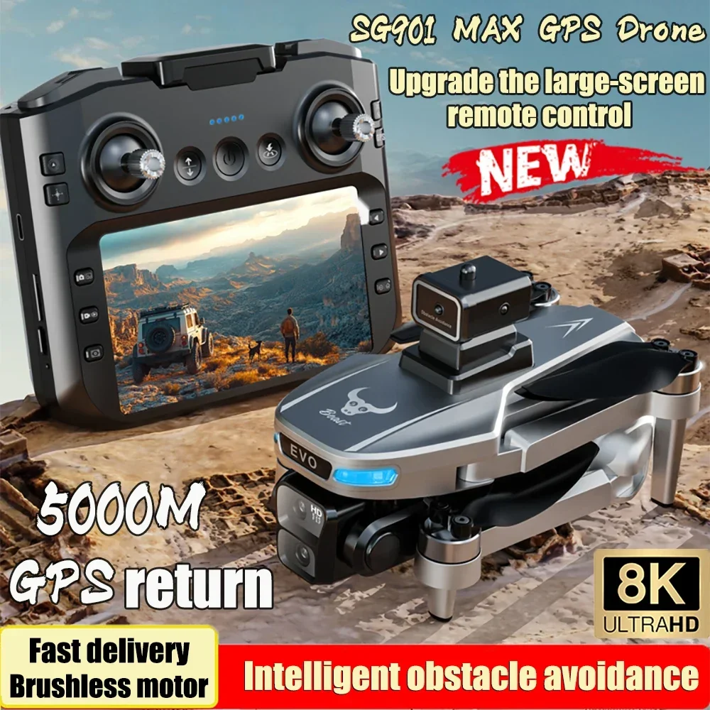 New SG901 MAX GPS Drone Professional 8K Camera Aerial FPV Brush Avoiding Obstacle with Large Screen Remote Control Folding Dron