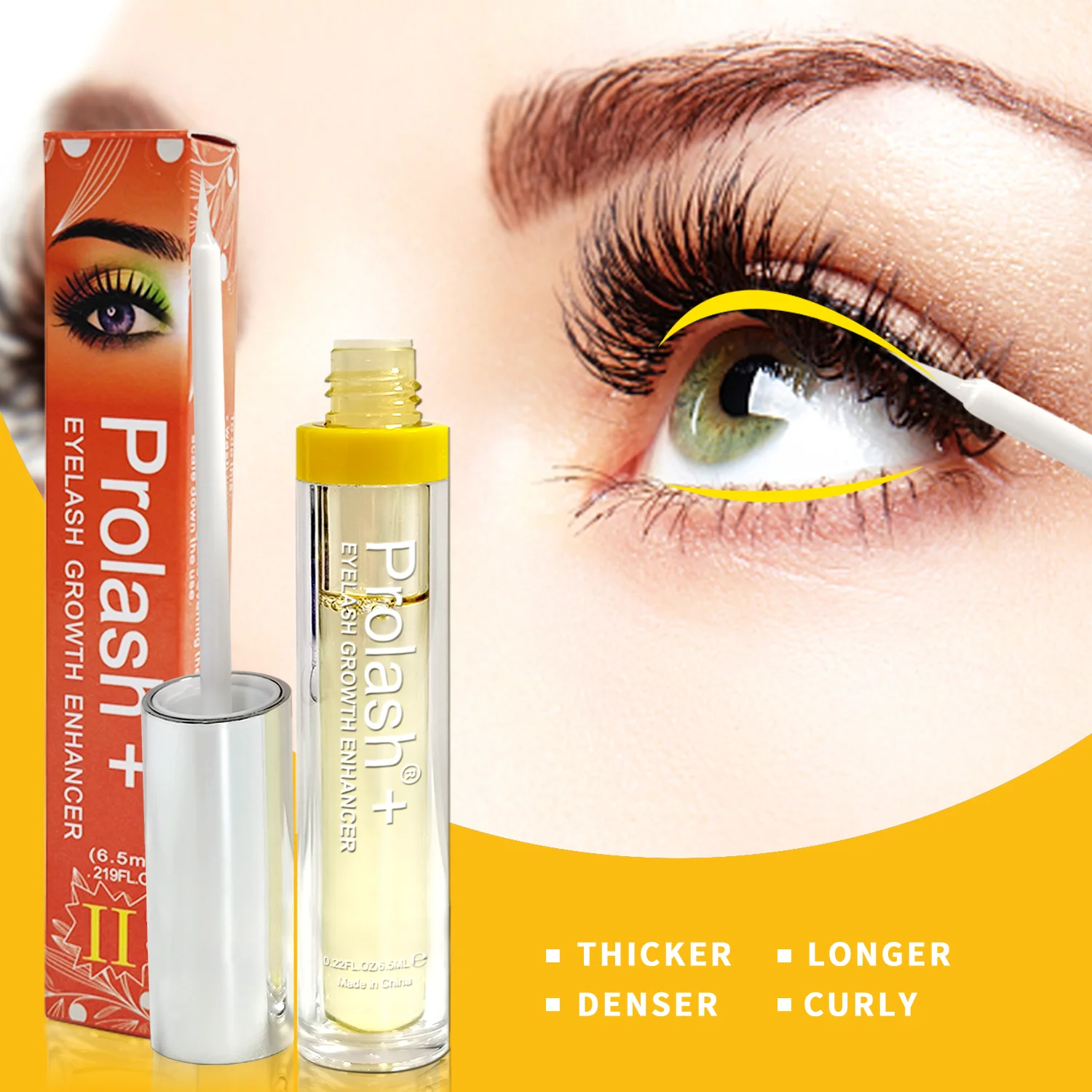 Prolash Fast Eyelash Growth Liquid New Eye Black Thickens Eyelashes Strengthen Natural Eyelashes Extend Eyebrow Growth Essence