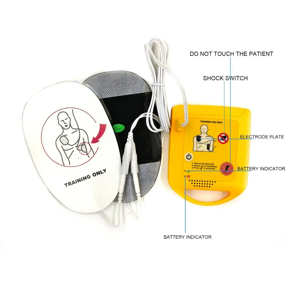 Mini AED Trainer Practice Training English Language Voice Prompts First Aid Train for Automated External Defibrillator Trainee