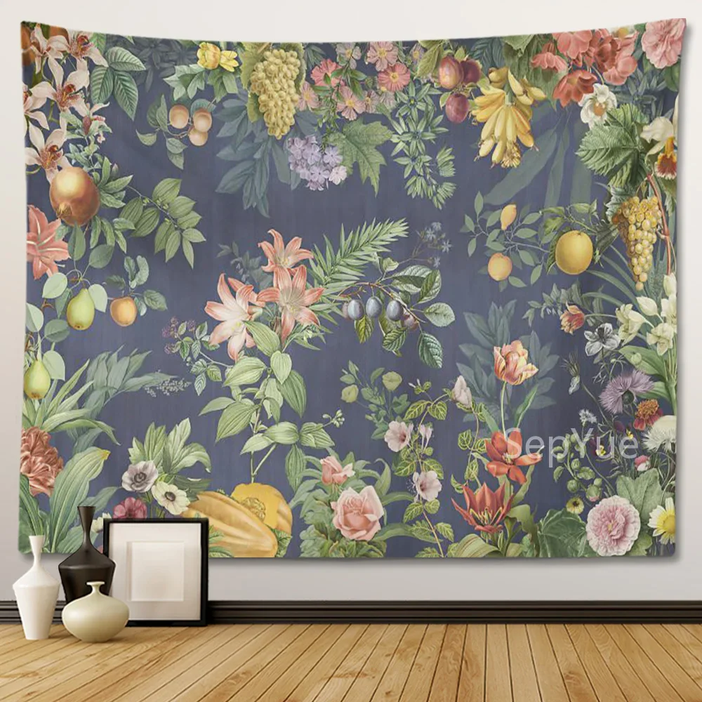 Flower Vintage Boho Tapestry Wall Hanging Bedroom Decorative 3D Fabrics Large Hippie Home Room Decor Blanket