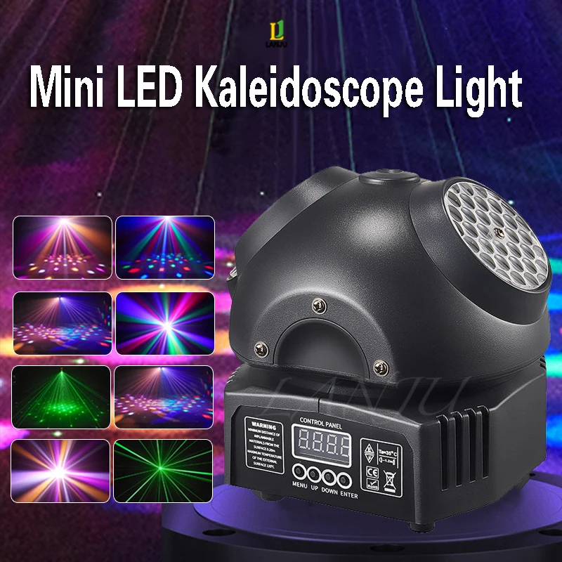 

Mini LED Stage Lighting Green Laser Fullcolor Beam Pattern Rotating Projection Lights DMX Remote Control For club DJ Disco Party