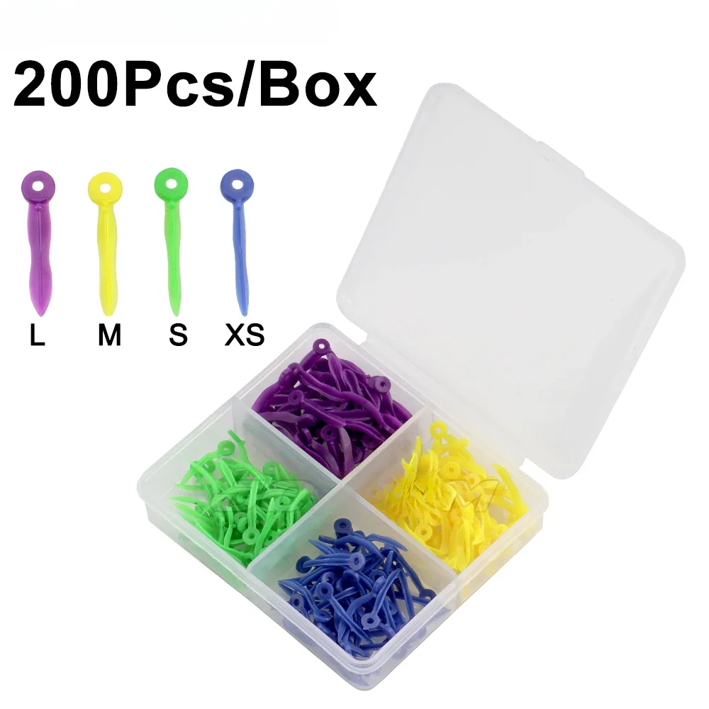 200Pcs/Box Dentals Disposable Tooth Gap Wedges with End Circular Hole 4 Sizes Plastic Wedges Oral Care Accessories Tool