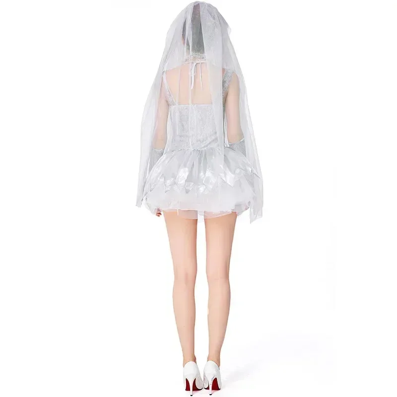 الكبار المرأة الكسول مصاص دماء تأثيري حلي أنثى مخيف شبح العروس هالوين زي حفلة تنكرية الزي