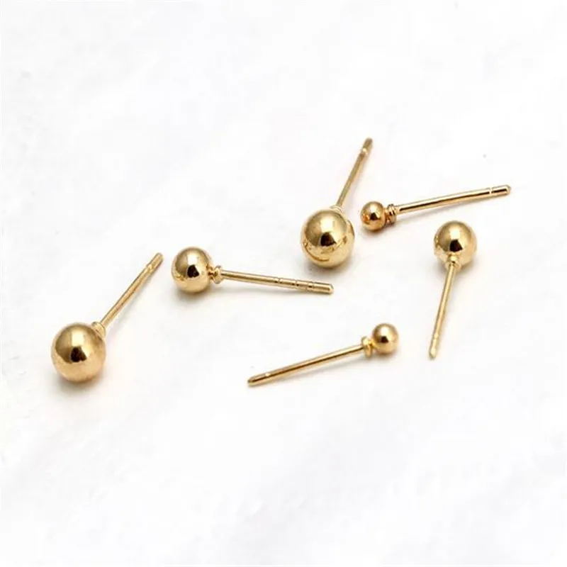 3Pairs Fashion Round Stud Earrings Set For Women Korean Style Zinc Alloy Gold Color Balls Brand Jewelry Accessories