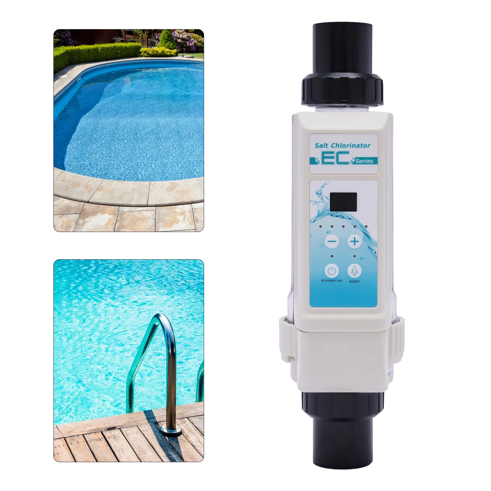 Sistema de Electrólisis de Sal para Piscinas - Clorador Universal para Piscinas de Sal de hasta 50m³/13209 Galones, Producción de Cloro de 8g/h, Duradero
