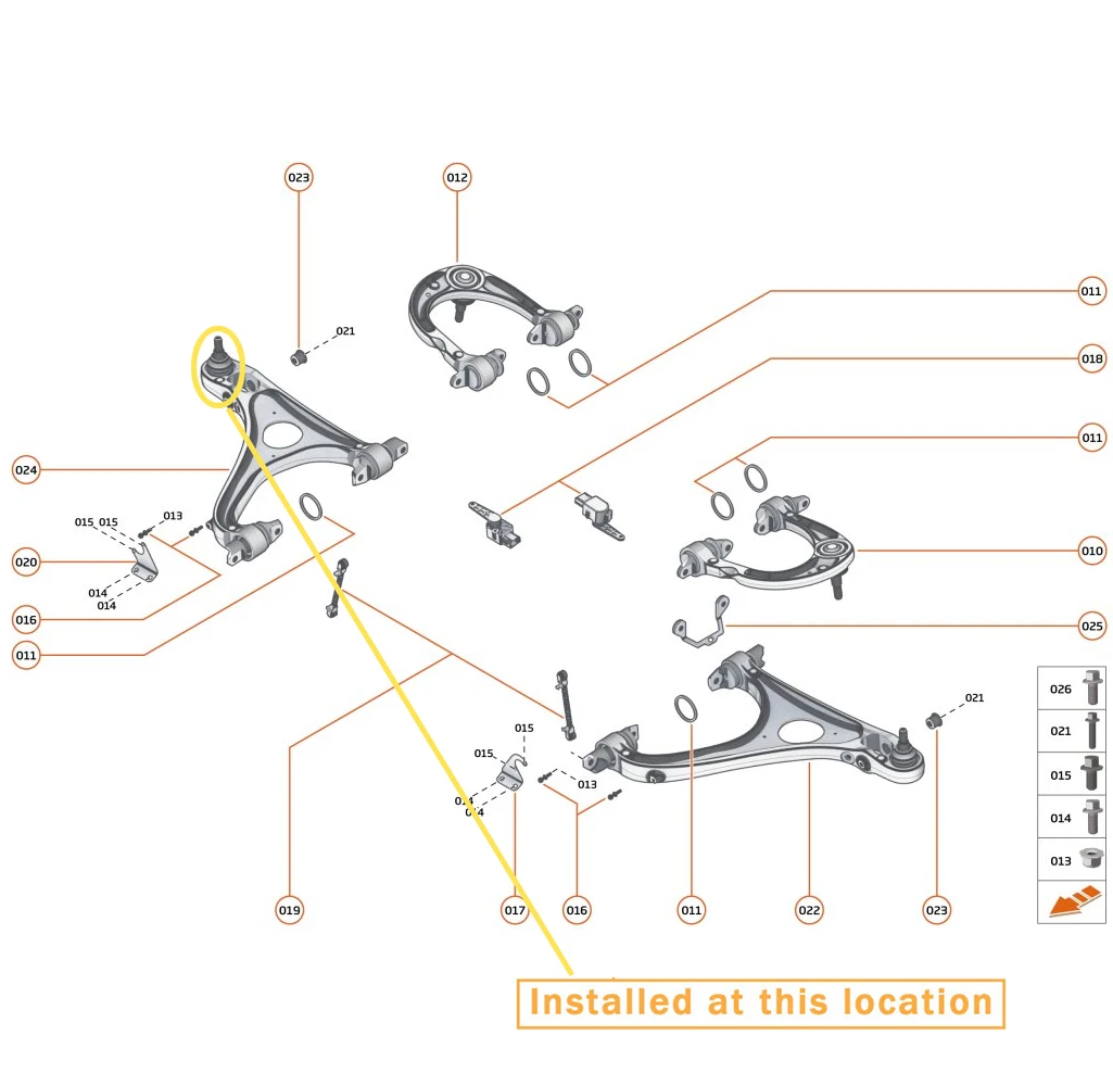 High security High-quality rubber front lower control arm ball Joint For McLaren 600LT 720S GT OEM：14BA022CP