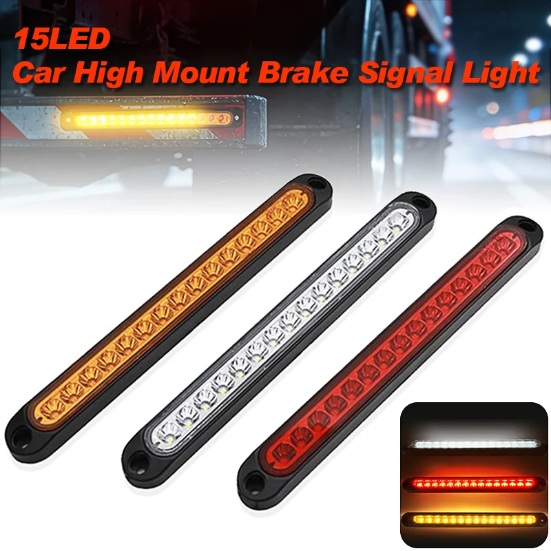 12V 24V Car 15LED Taillight Rear Brake Light Side Marker Signal High Brightness Warning Signal Lamp For Trailer Truck Lorry