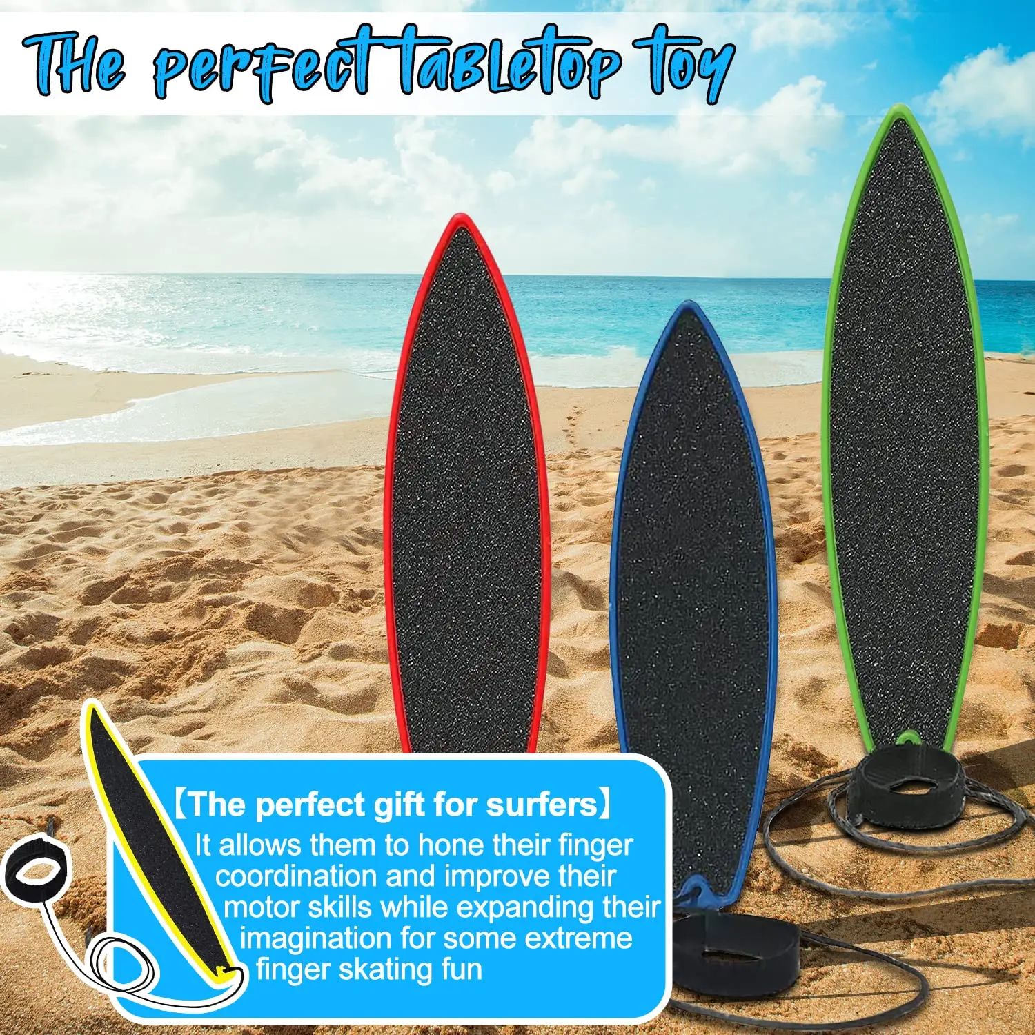 Set De 5 Planches De Surf à Doigts Miniature – Finger Skateboard, Jouet Portable Coordination, Cadeau Sport
