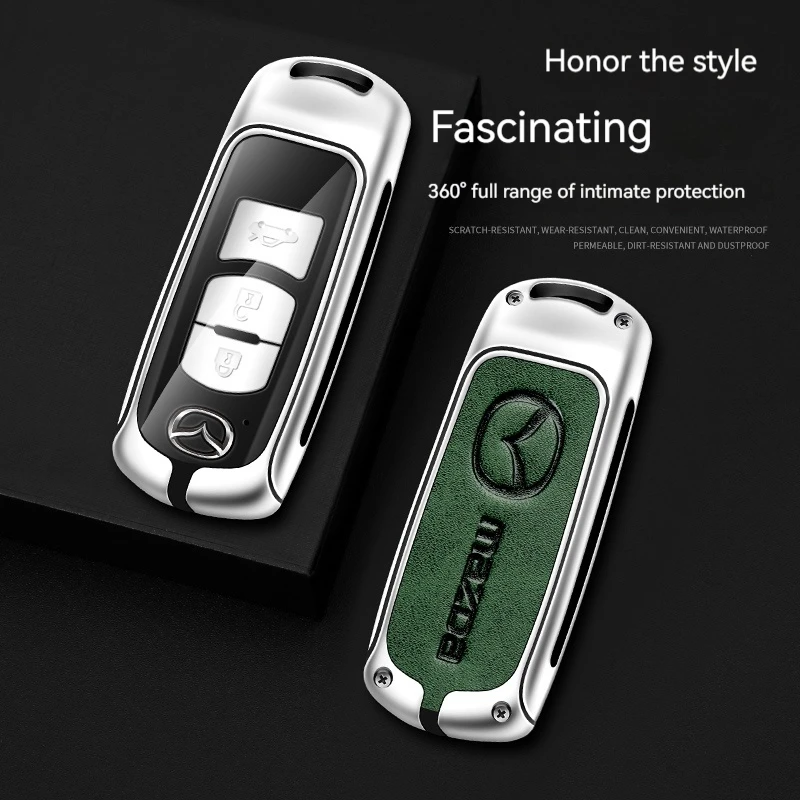 Zinc Alloy Car Key Holder for Mazda Axela Atenza 3 2 6 CX3 CX5 CX30 CX8 CX9 MX5 RX7 RX8 SKYACTIV Remote Protector Car Key Cover