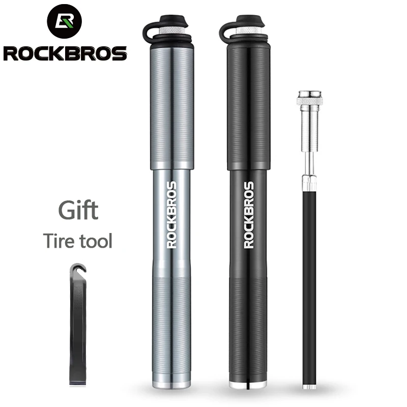 ROCKBROS Portable Bike Pump Mini Bicycle Air Pump Aluminum Alloy 150PSI 160PSI Cycling Tire Inflator Pump Bicycle Accessories