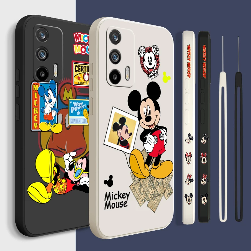 

Mickey Mouse Movement For Realme Q5i V23 Narzo 50A 50i 10 9i 8i 7i 6s 6i 5i Prime Global Liquid Left Rope Phone Case