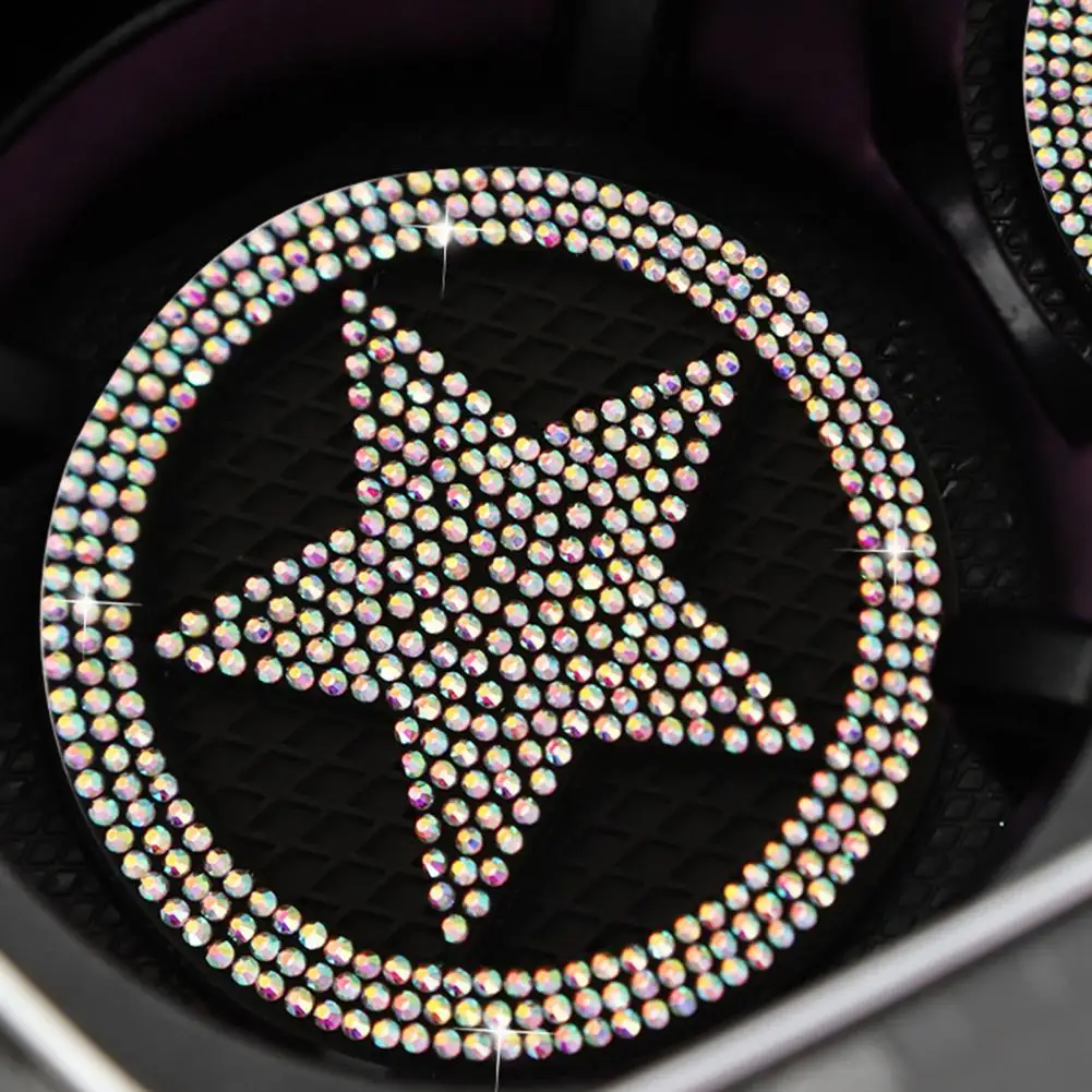 Car Cup Sparkling Rhinestone Star Car S Anti-scratch Anti-slip Auto Accessories for Cups Water Bottles High Temperature