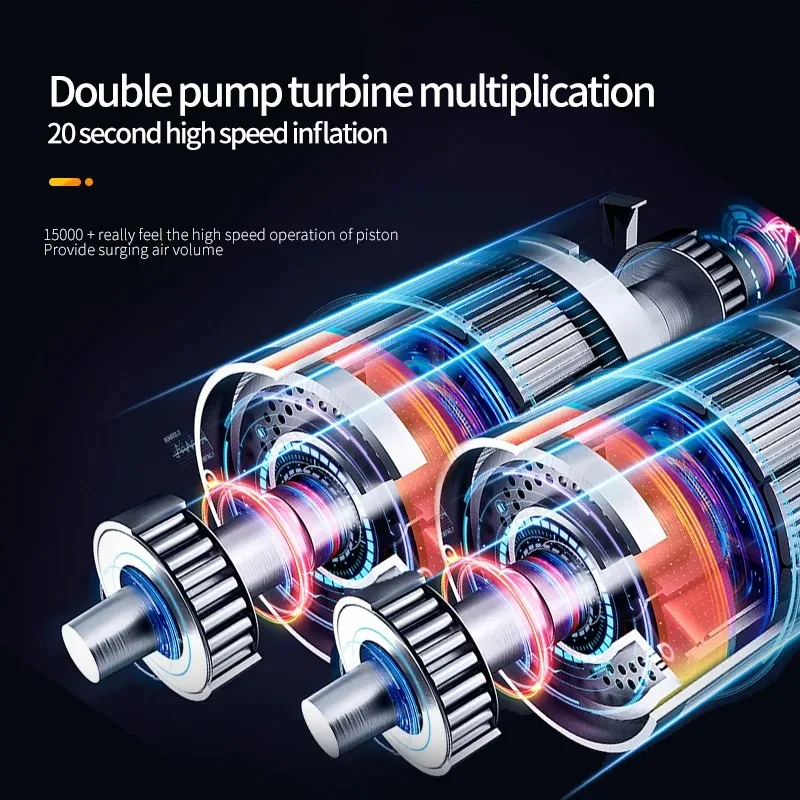 ضاغط هواء كهربائي صغير للسيارة ، ثنائي الاستخدام ، بنك طاقة ، محمول ، نافخ إطارات لاسلكي ، قابل للنفخ