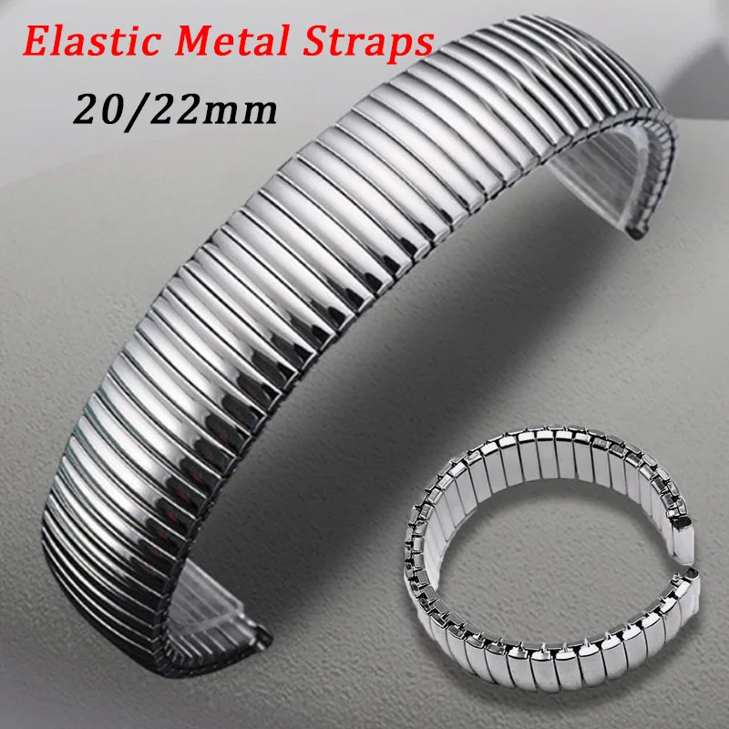 Cinturino in metallo elastico 20mm 22mm Cinturino in acciaio inossidabile Bracciale opaco lucido Bracciale di espansione Cintura di ricambio universale
