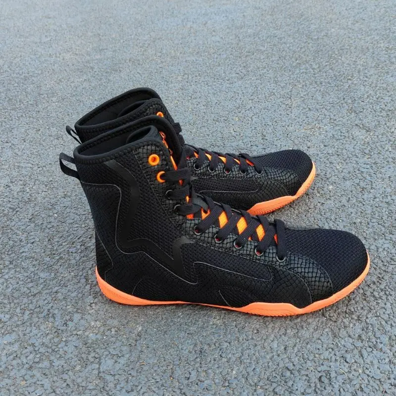 Professional Wrestling Sneakers for Men Anti-Slippery Man Boxing Sneakers Wearable Boxing Fighting Boots High Gym Training Shoe