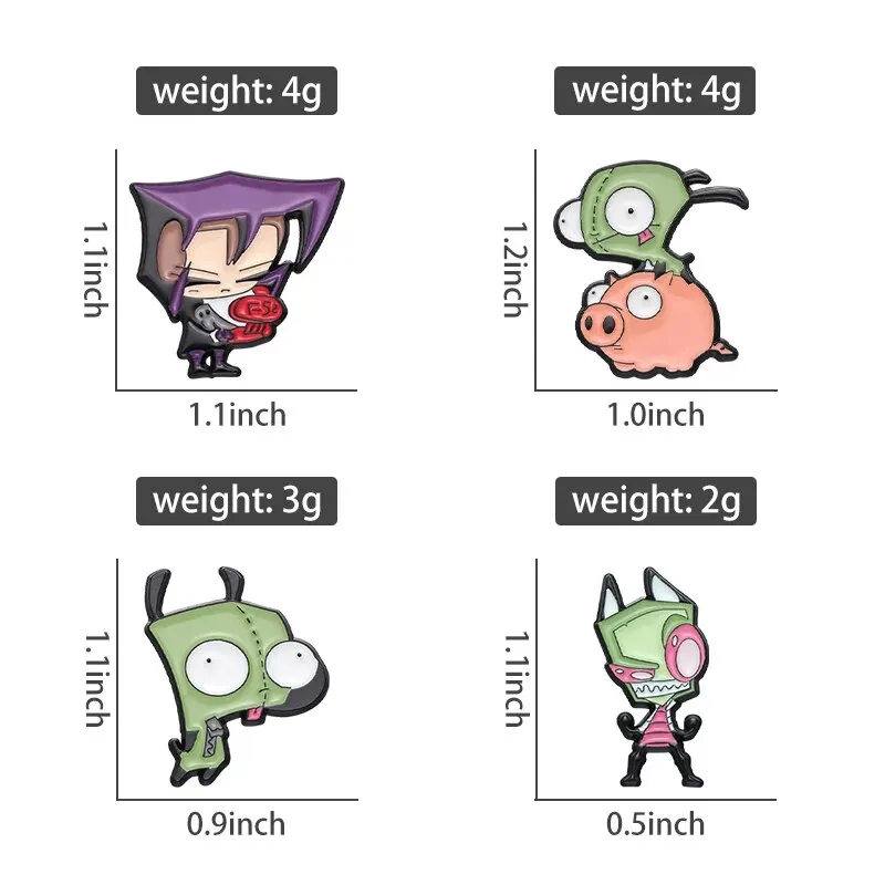4pcspersonalized Creativity, Customized Anime, Cartoon, Funny Pins, Creative Fashion Enamel Badges, Lapels, Pins, Bags, Jewelry