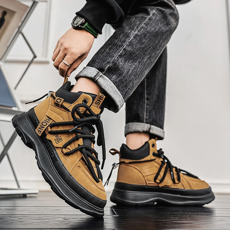 Männer schuhe Turnschuhe Männlichen Herbst Winter Stiefel Herren casual Schuhe Trend arbeiter Atmungsaktive Schuhe mode müßiggänger Sport Schuhe für männer