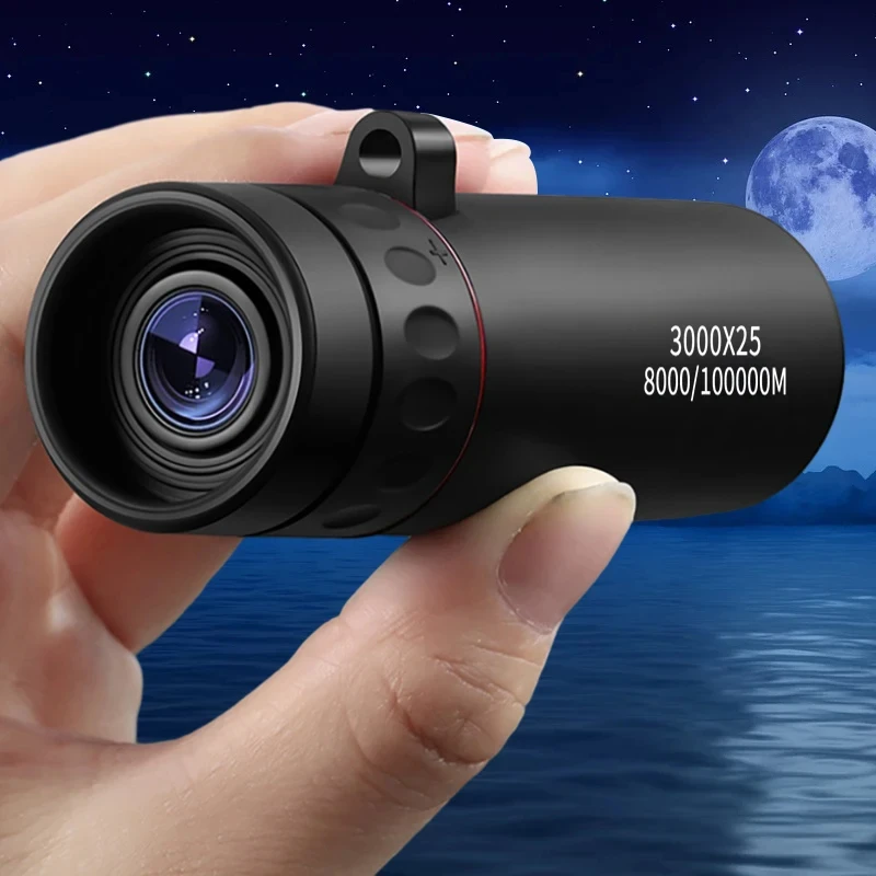 Telescópio Monocular Profissional Portátil de Alta Definição 3000x25, Binóculos Compactos Ideais para Camping e Caça ao Ar Livre