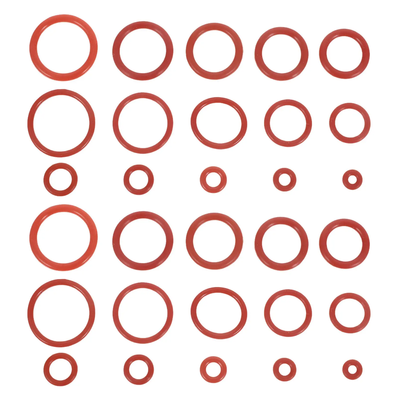 225Pcs Silicone Assortment Red Heat Resistant Gasket Set Plumbing Automotive Faucet Sealing Washer Repair Kit