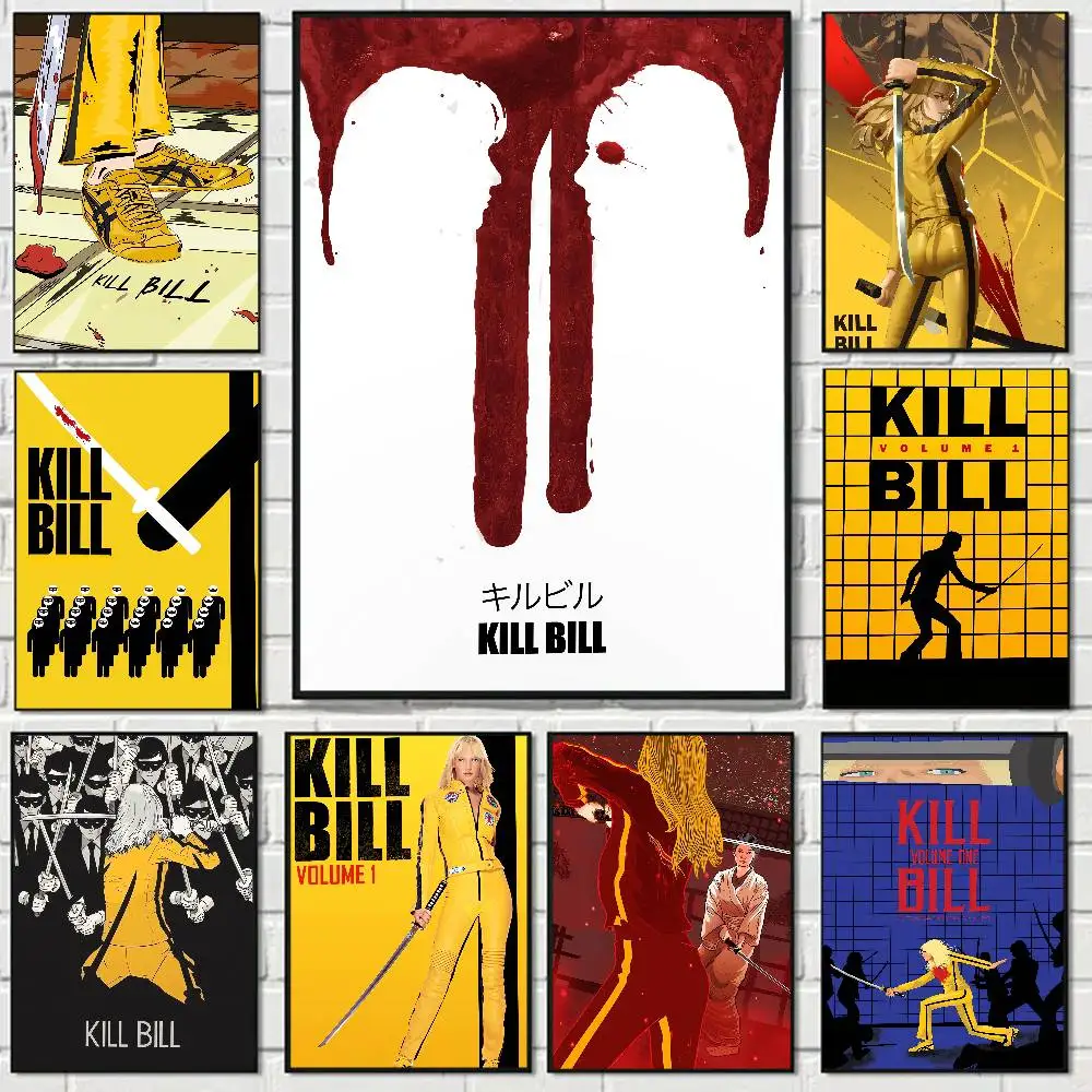 Movie Kill Bill Volume Cartoon Anime Poster Watercolor Art Kids Room Decoration Wall Hanging Painting Kids Gift