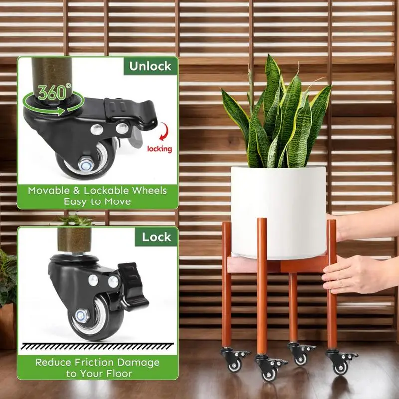 Plant Stand With Wheels Rolling Stand Wheel For Indoor Outdoor Plant Plant Stand On Wheels For Heavy Pots Plant Holder Pot Stand