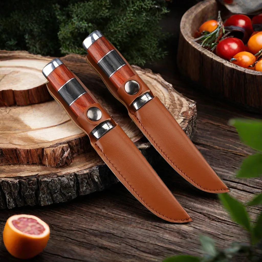 Stainless Steel Boning Knife Cleaver Meat Vegetable Kitchen Knives Solid Wood Splice Handle Butcher Knife Slicing Cooking Tools