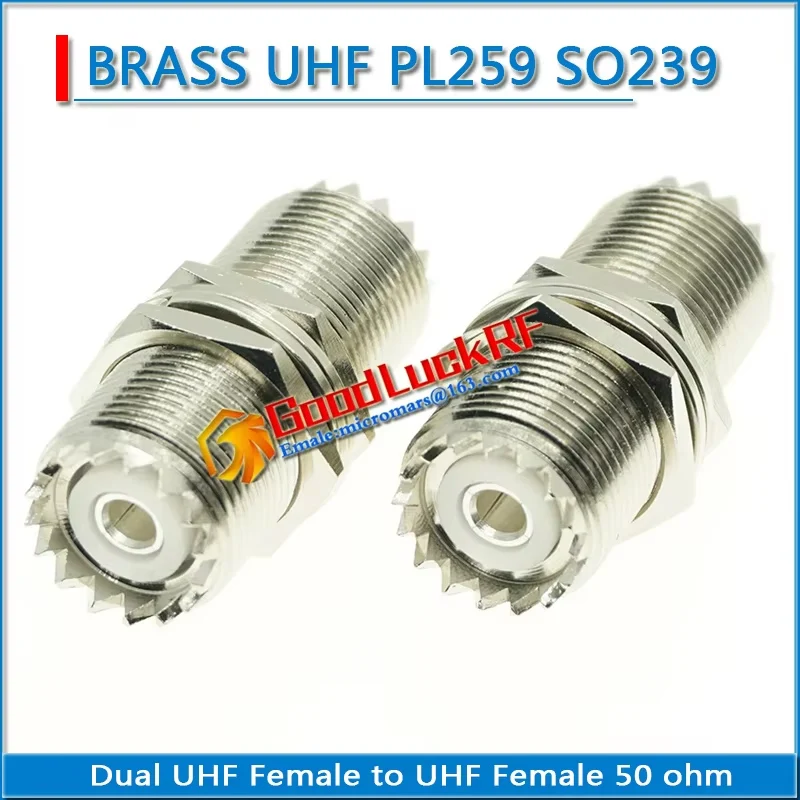 PL259 SO239 M SL16 UHF Female to UHF Female O-ring Bulkhead Panel Washer Nut Straight 50 ohm PTFE RF Connector Adapter
