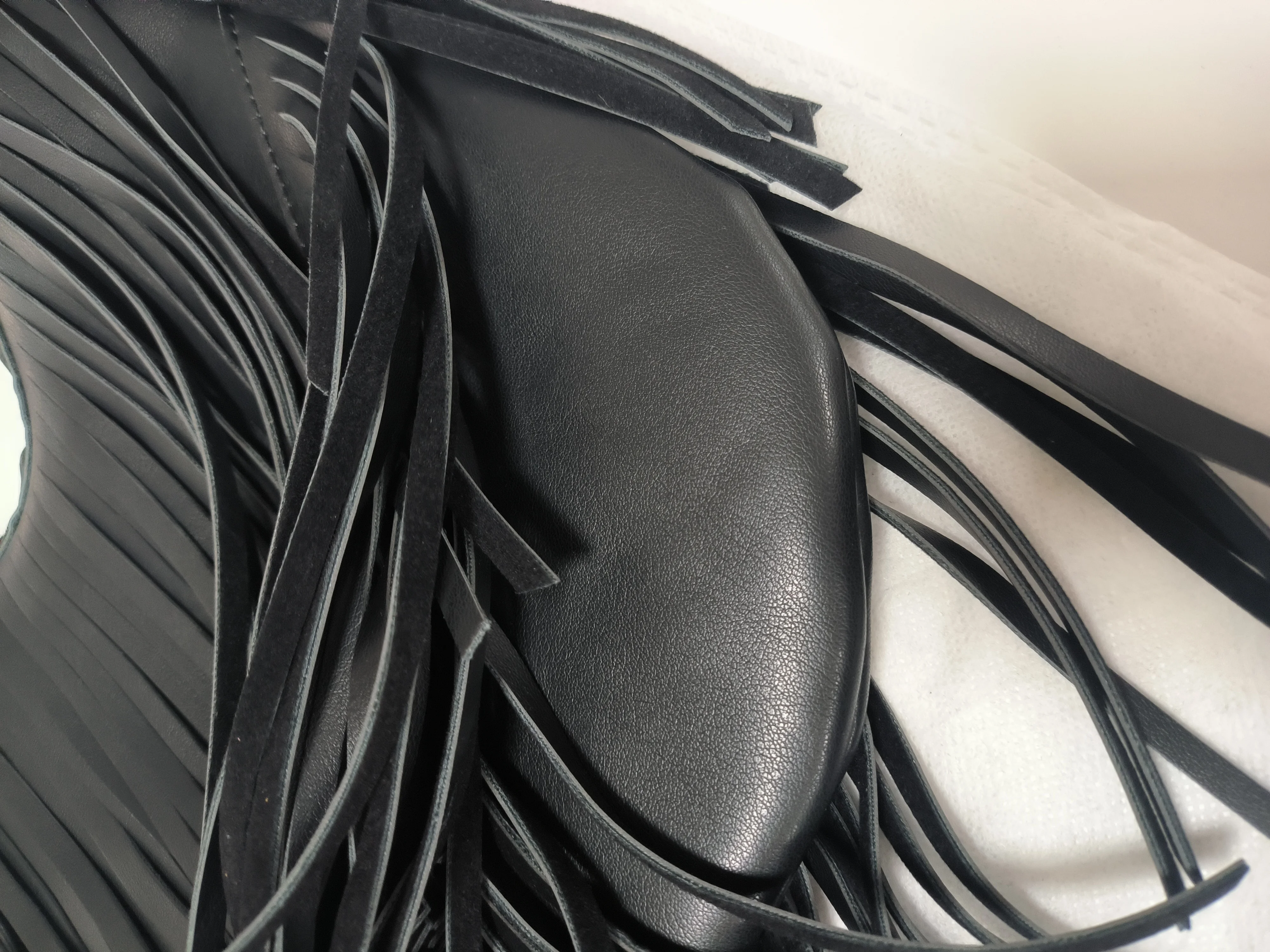 Quaste Große Kapazität Marke Tote Tasche Schwarz Leder Hohe Qualität Luxus Mode Frauen Schulter Tasche Weiche Casual Hobos Achselhöhle Tasche – Detail 6